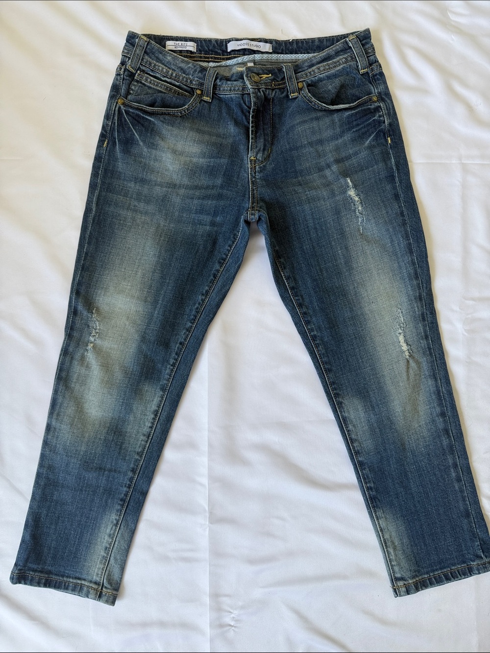 Women’s Vigoss The Ritz Boyfriend Blue Denim Washed Jeans Size 27